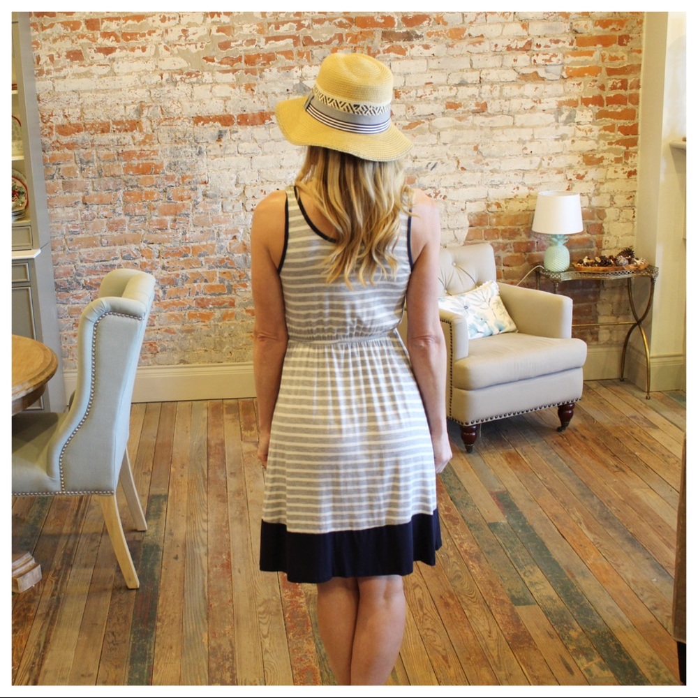 ✨LAST✨Navy striped tank dress - Picture 2 of 2